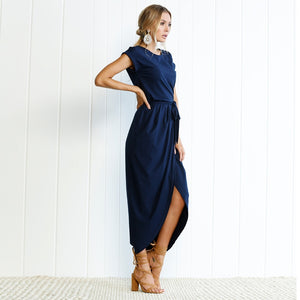 Sanmar™ - O-Neck Split Dress